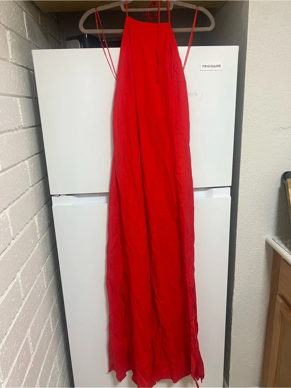 Red Maxi Halter Dress - Women Dresses Maxi